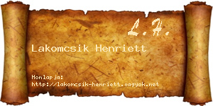 Lakomcsik Henriett névjegykártya